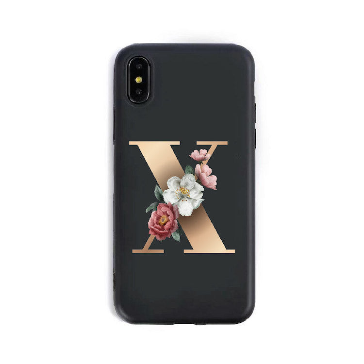 Coques de téléphone en silicone avec lettres de l'alphabet anglais