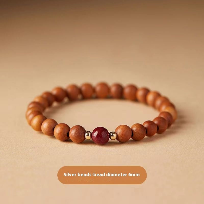 Bracelet de méditation chinois en bois de pêcher naturel - LUXARAH