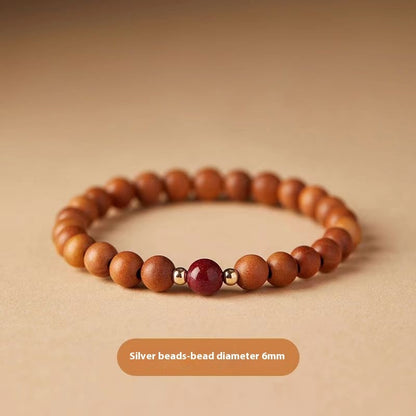 Bracelet de méditation chinois en bois de pêcher naturel - LUXARAH
