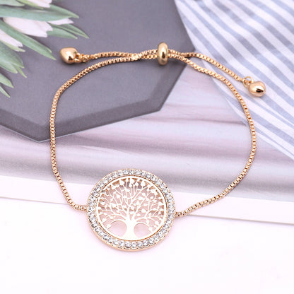 Nouveau bracelet créatif en métal doré avec arbre de vie porte-bonheur - LUXARAH