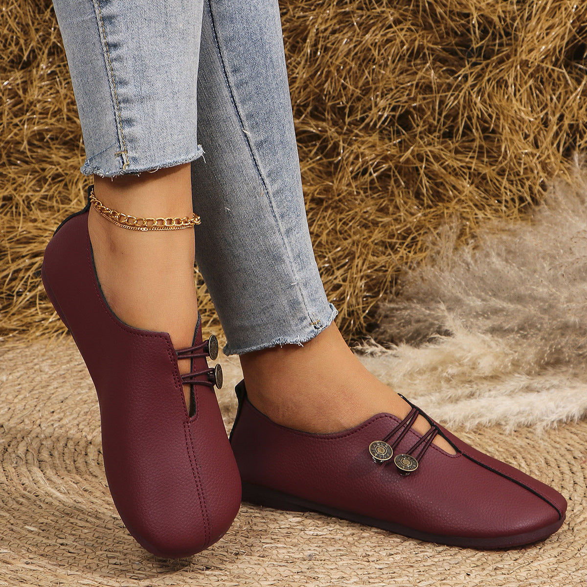 Sandales à enfiler à bout carré pour femme, chaussures plates et souples, tendance pour l'été