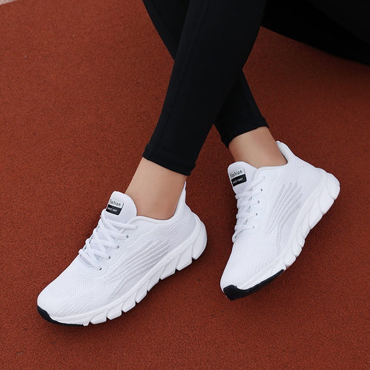 Chaussures de course respirantes tissées volantes pour hommes et femmes, baskets décontractées pour couples - LUXARAH