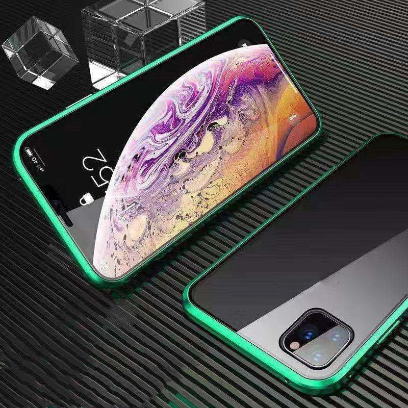 Étui magnétique double face en verre pour téléphone portable King, sans fonction anti-espion
