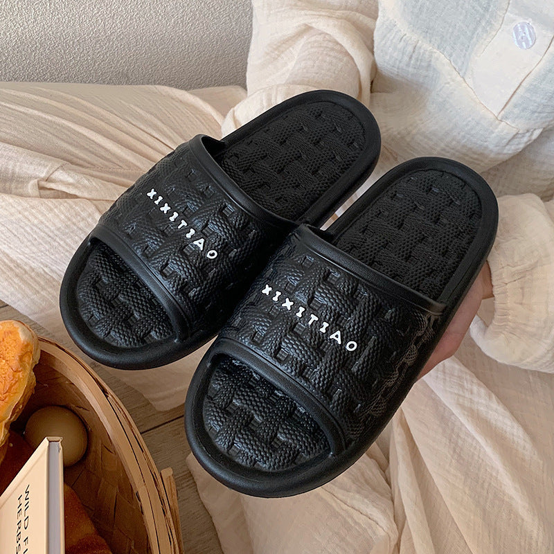 Chaussons à semelle souple tissés à carreaux pour femmes