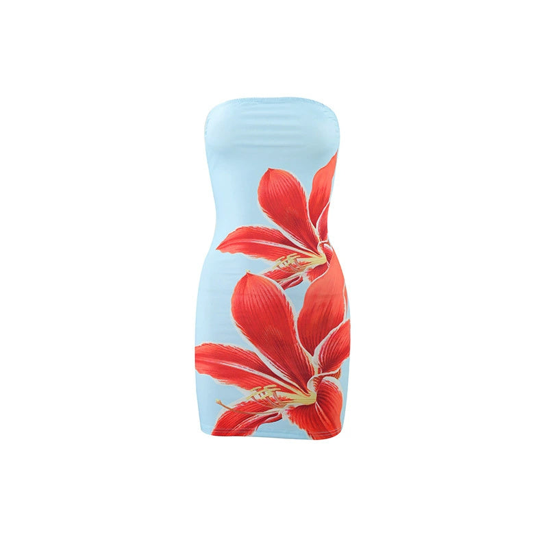 Robe courte fourreau slim à imprimé floral pour femme