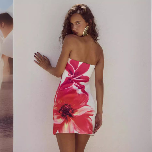 Robe courte fourreau slim à imprimé floral pour femme