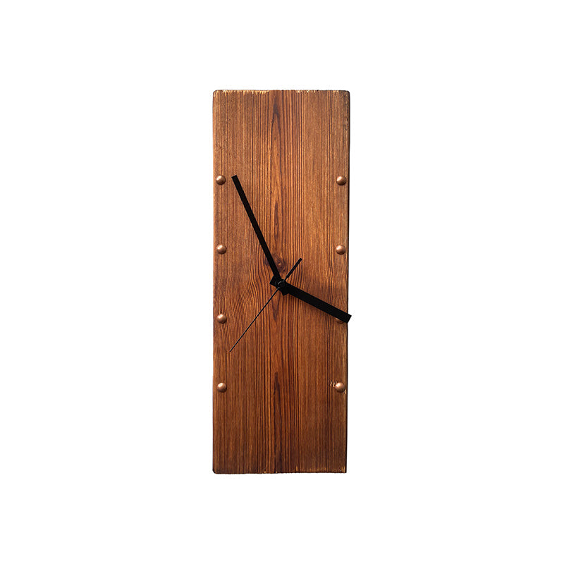 Horloge murale rectangulaire vintage en bois massif Art déco