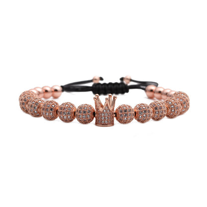 Bracelet ajustable tissé avec micro-incrustations de zircons et strass - LUXARAH