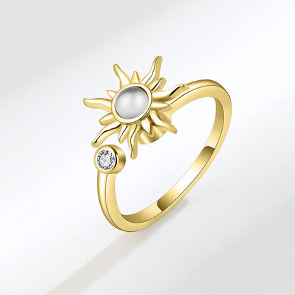 Bague anti-stress et en forme de tournesol rotatif - LUXARAH