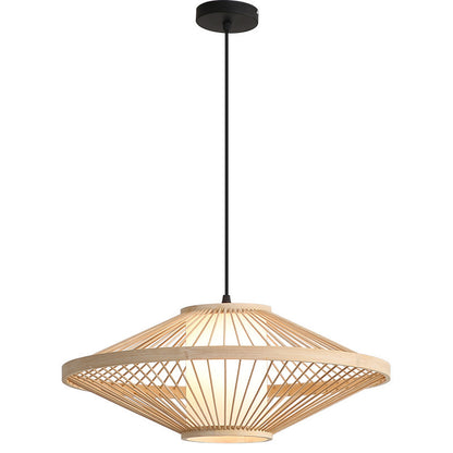 Lustre chinois moderne en bambou, lampe d'art pour restaurant