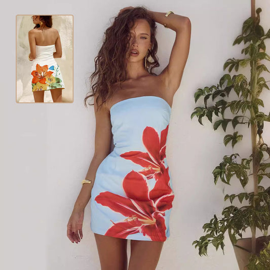 Robe courte fourreau slim à imprimé floral pour femme