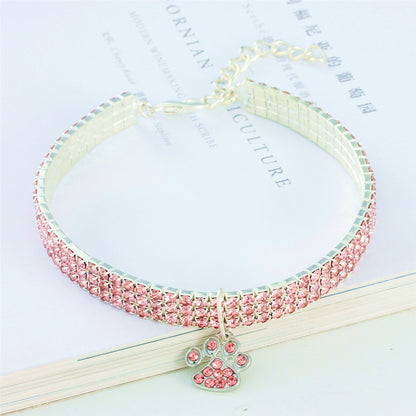 Collier pour animal de compagnie avec diamants, accessoires pour chats et chiens de couleurs variées, griffes de chat, collier élastique pour chat et chien - LUXARAH
