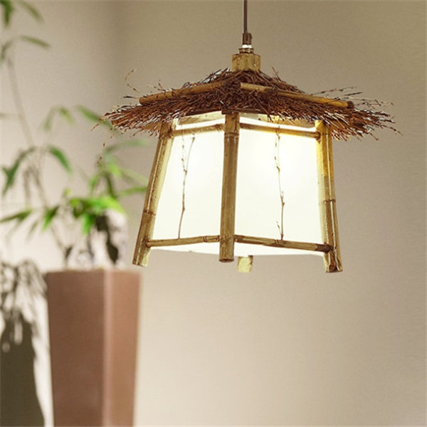 Lustre en bambou et rotin - LUXARAH