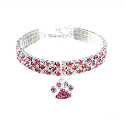 Collier pour animal de compagnie avec diamants, accessoires pour chats et chiens de couleurs variées, griffes de chat, collier élastique pour chat et chien - LUXARAH