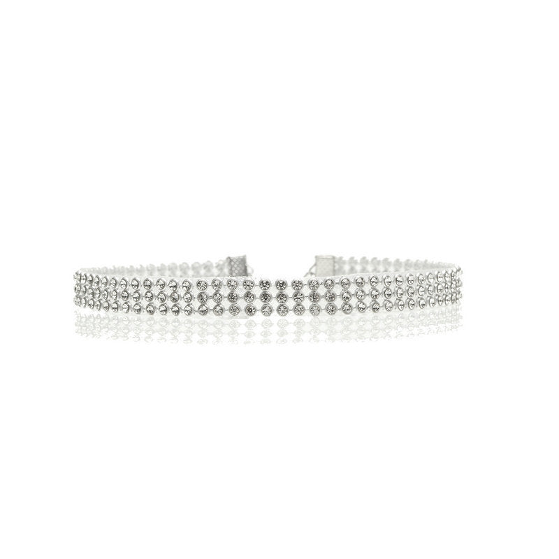 Collier ras du cou tendance pour femme, entièrement en cristal et strass, bijou de mariage