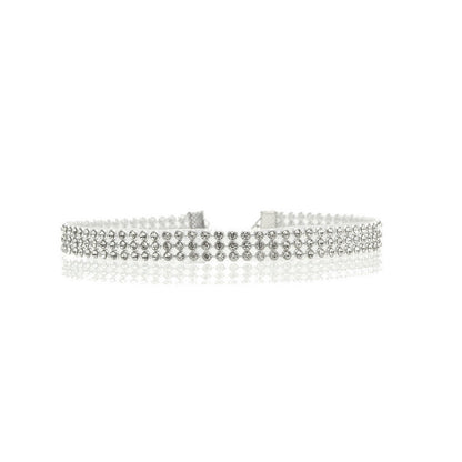 Collier ras du cou tendance pour femme, entièrement en cristal et strass, bijou de mariage
