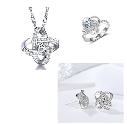 Collier en argent sterling 925 pour femme, pendentif cœur éternel, mosaïque de zircons, cadeau