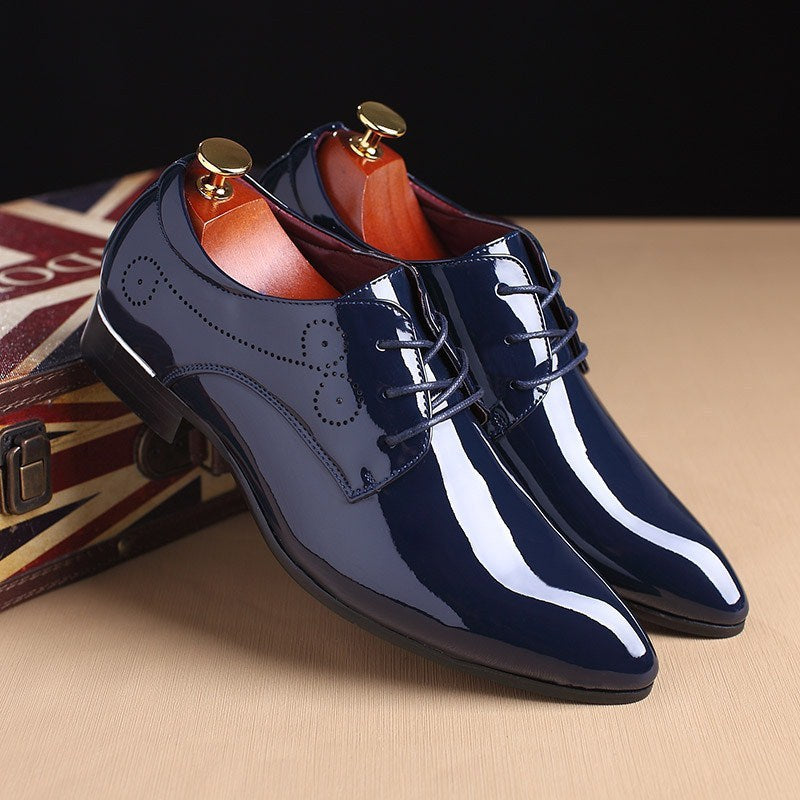 Chaussures en cuir pour hommes, chaussures habillées décontractées, chaussures de conduite noires à enfiler - LUXARAH