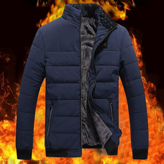 Manteau d'hiver en coton pour homme, style coréen, veste matelassée en coton doublée de polaire