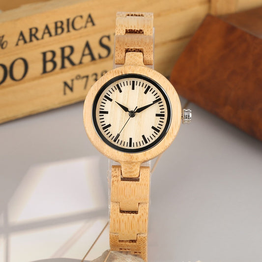 Nouvelle montre pour femme entièrement en bambou et bois