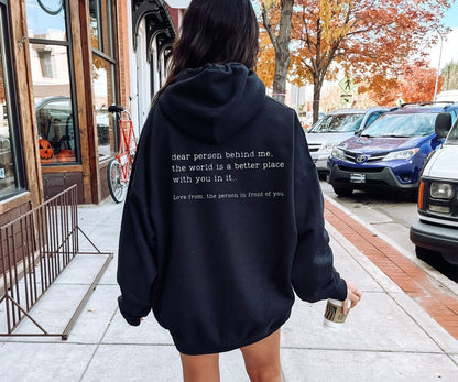 Sweat à capuche créatif avec lettres « Everything Will Be Okay » pour femme, décontracté, ample, chaud et confortable