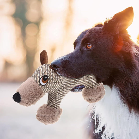 Jouet couineur pour grands chiens, peluche, jouet interactif pour chiens - Jouet à mâcher en peluche pour chiens, jouets couineurs stimulants pour animaux de compagnie, pour chiens de taille moyenne et grande - LUXARAH