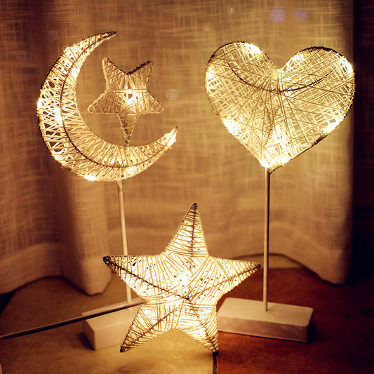 Lumières LED, lumières clignotantes, lumières étoiles, romantique, aménagement de la pièce, décoration amour, étoiles lampe, lampe de table, lampe en rotin, boule