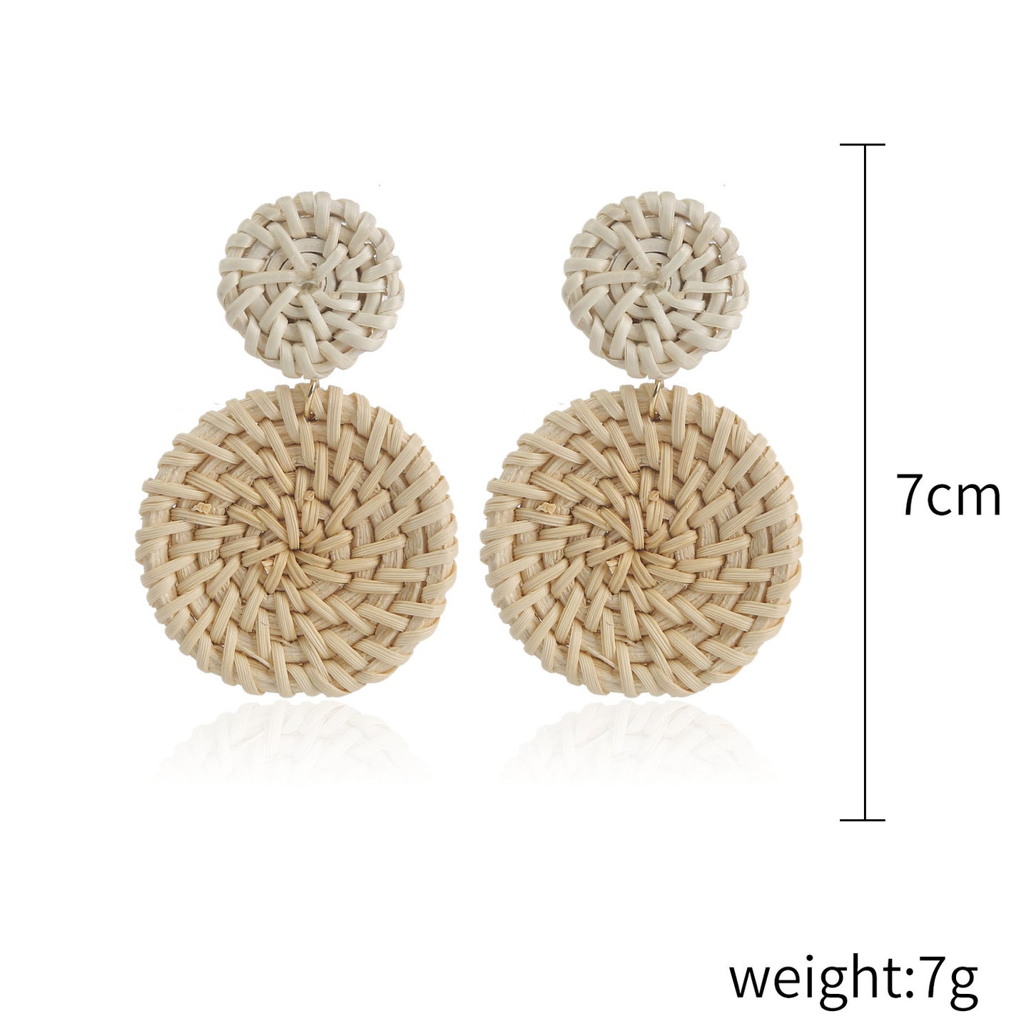 Boucles d'oreilles en bambou et rotin tissés à la main, boucles d'oreilles tribales en rotin - LUXARAH