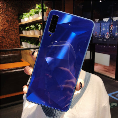 Coque de téléphone miroir à motif losange et diamant