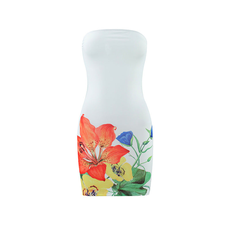 Robe courte fourreau slim à imprimé floral pour femme