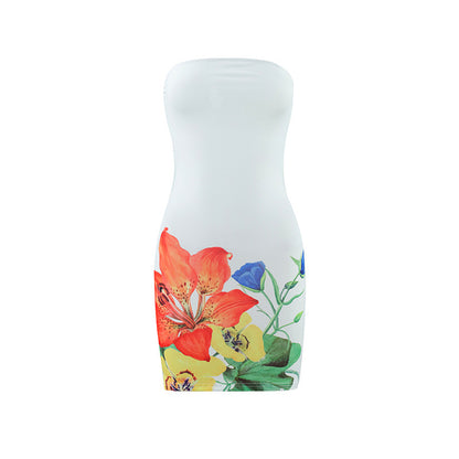 Robe courte fourreau slim à imprimé floral pour femme