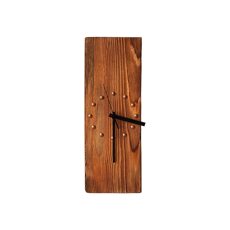 Horloge murale rectangulaire vintage en bois massif Art déco
