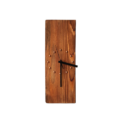 Horloge murale rectangulaire vintage en bois massif Art déco