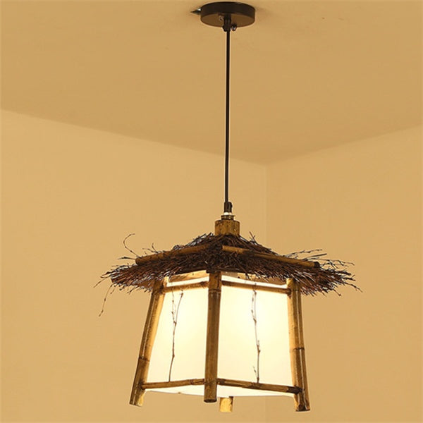 Lustre en bambou et rotin - LUXARAH