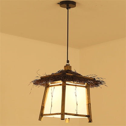 Lustre en bambou et rotin - LUXARAH