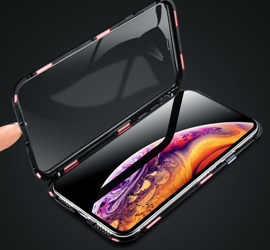 Étui magnétique double face en verre pour téléphone portable King, sans fonction anti-espion