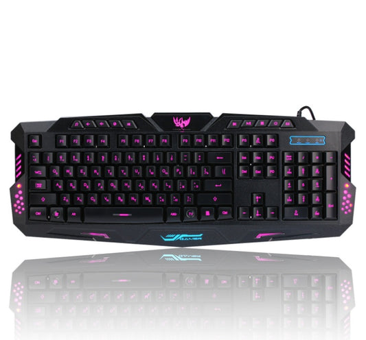 Ensemble clavier de jeu filaire rétroéclairé tricolore J10, souris de jeu lumineuse colorée, clavier russe