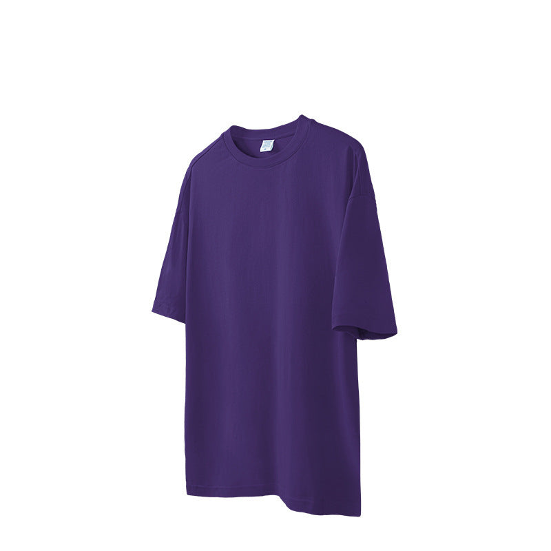 T-shirt oversize à manches courtes en pur coton uni - LUXARAH