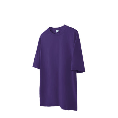 T-shirt oversize à manches courtes en pur coton uni - LUXARAH