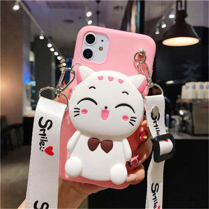 Étui portefeuille en silicone à motif dessin animé