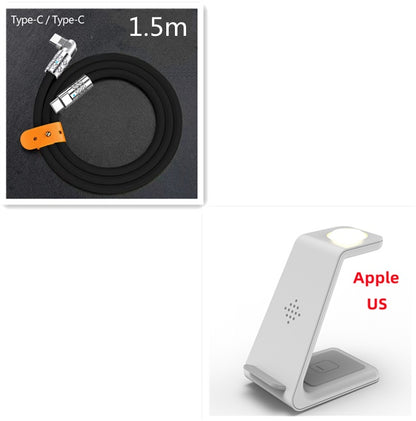 Station de charge rapide 3 en 1, support de chargeur sans fil, station de charge rapide sans fil pour support de téléphone