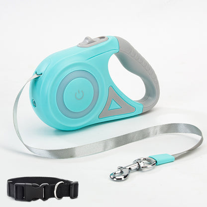 Laisse rétractable pour chien et collier Spotlight, corde de traction automatique pour chien et chat, pour petits et moyens chiens, produit pour animaux de compagnie - LUXARAH