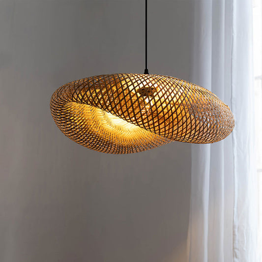 Lustre B&B en rotin et bambou style zen rétro - LUXARAH