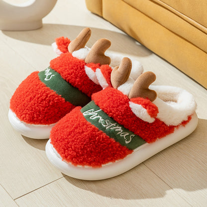 Chaussures de Noël, pantoufles d'hiver pour la maison, pantoufles de chambre douces et confortables - LUXARAH