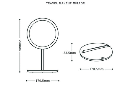 Miroir de maquillage pliable à LED - LUXARAH