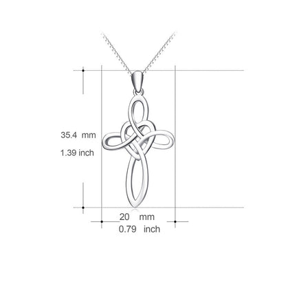 Collier en argent sterling 925 avec pendentif religieux en forme de cœur et croix pour femme, bijou tendance