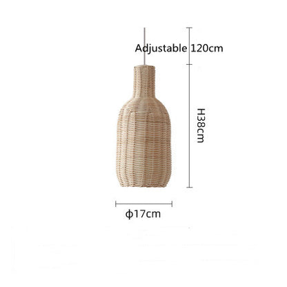 Lustre nordique en rotin de style pastoral pour salon - LUXARAH