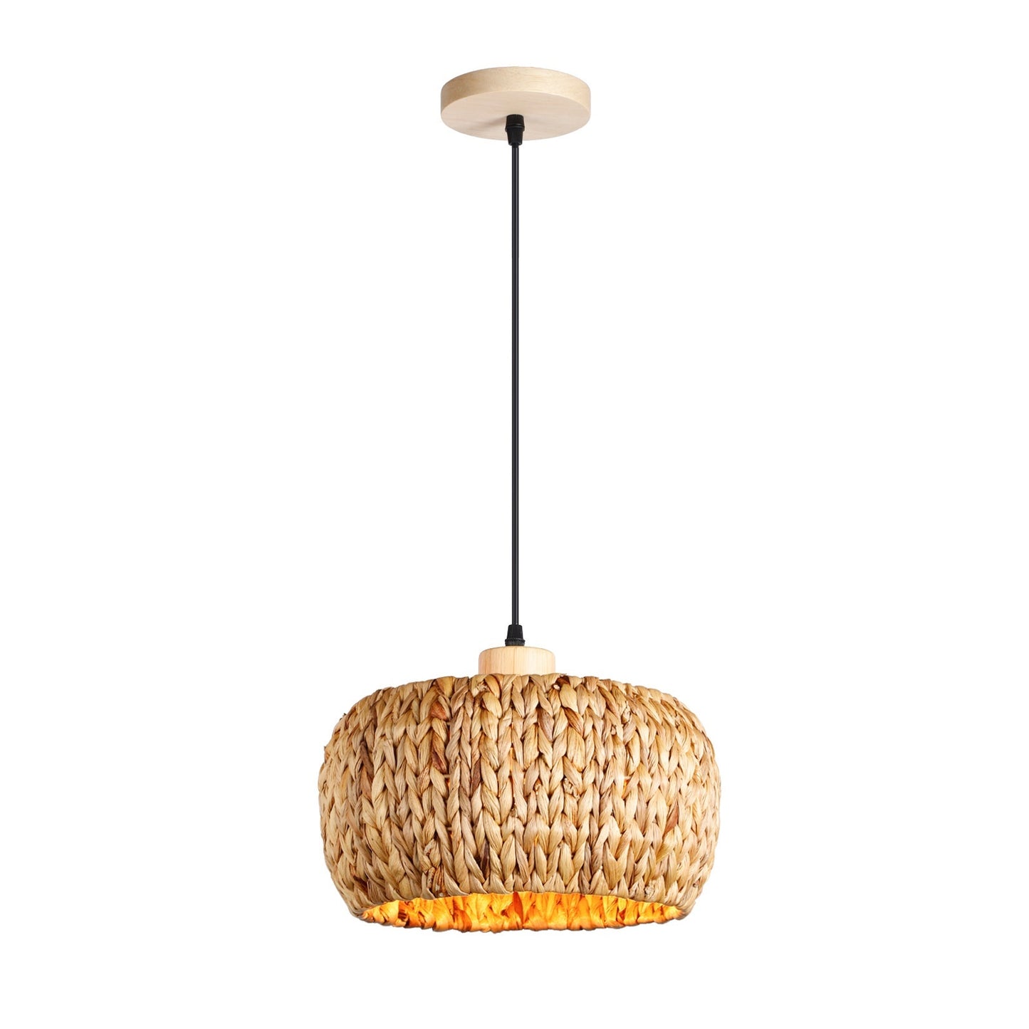 Lustre en rotin et bambou tressé