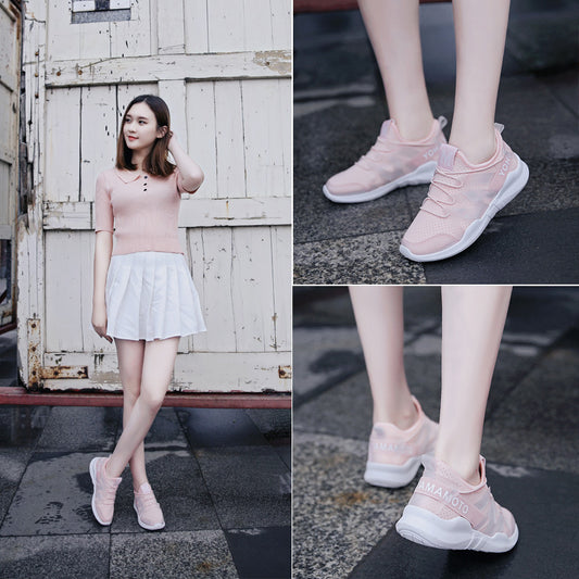 Chaussures de sport blanches pour femmes, chaussures de course décontractées et respirantes - LUXARAH