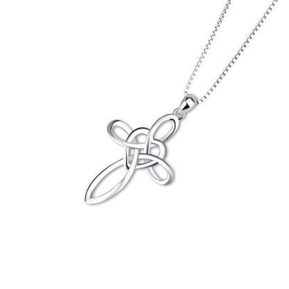 Collier en argent sterling 925 avec pendentif religieux en forme de cœur et croix pour femme, bijou tendance